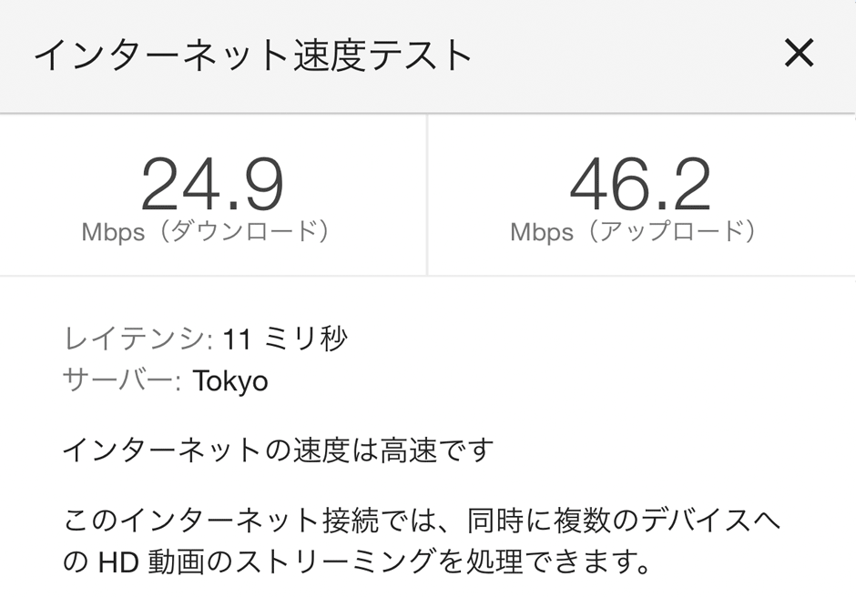 KEIO_FREE_Wi-Fiのスピードテスト