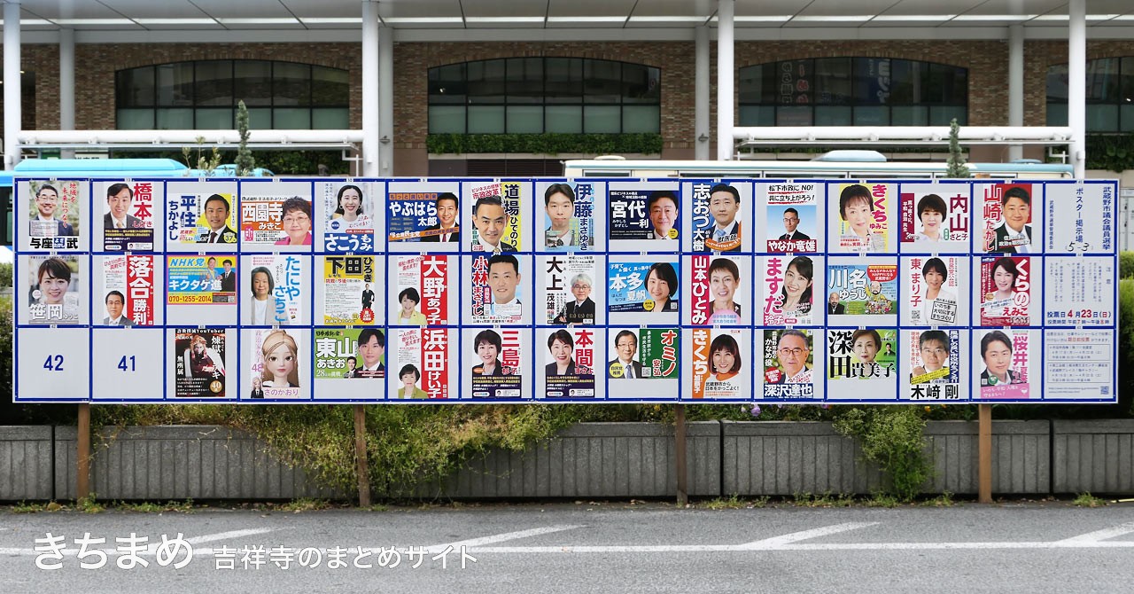 武蔵野市議会議員選挙ポスター